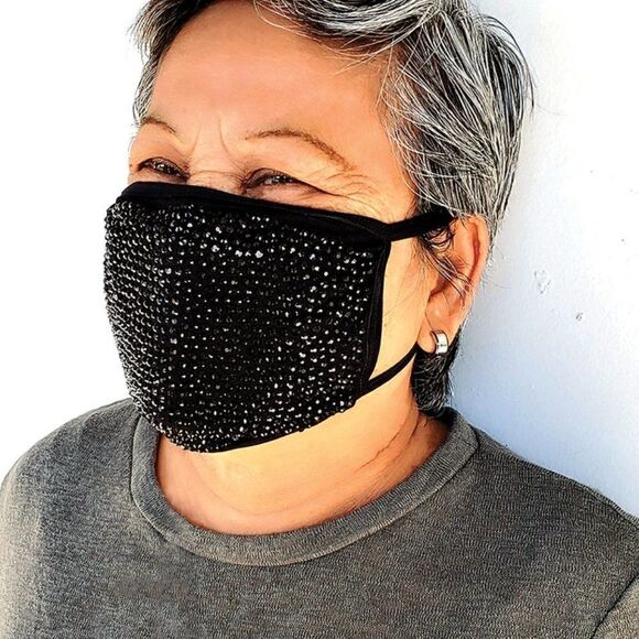 Accessories - Rhinestone Face Mask In Polyester Material - HOST PICK!!!